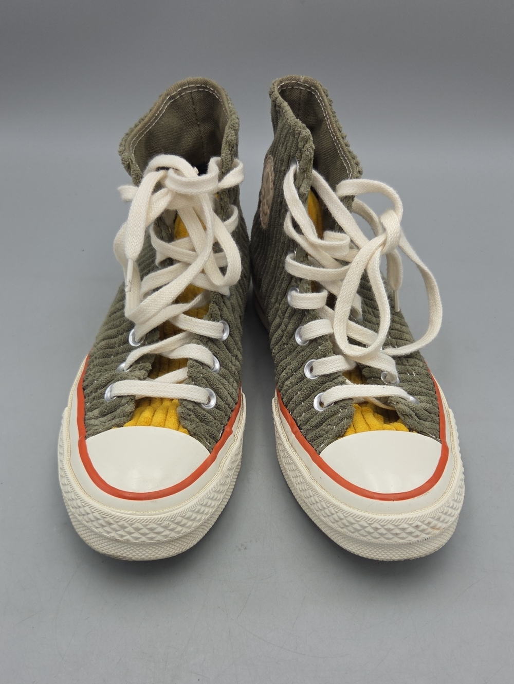 Converse Corduroy Green Olive Lace Up Sneakers Women 6 - Picture 8 of 10
